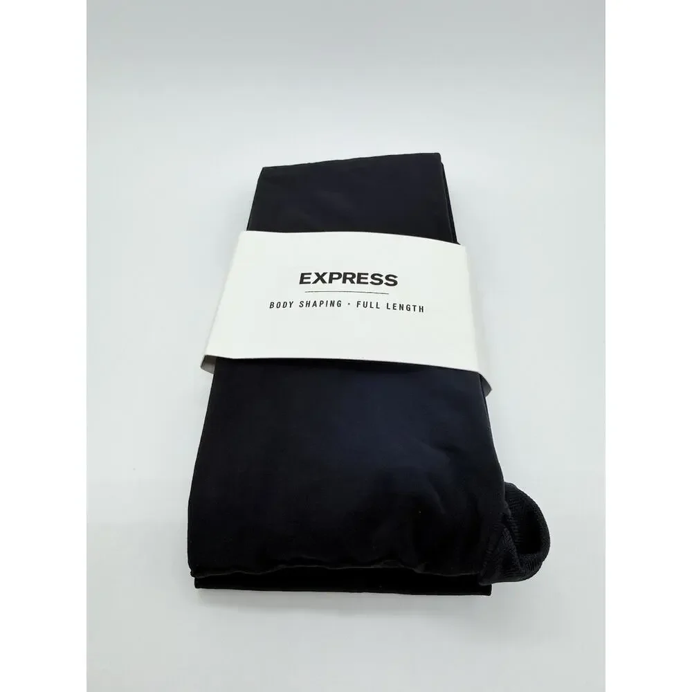 Express Womens Body Shaping Full Length Tights Black Size S / M New